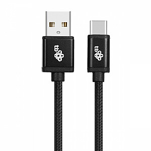 USB-USB C laidas 1,5 m, juoda virvė