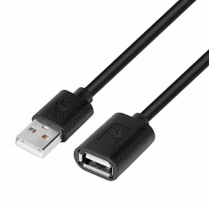 AM-AF USB laidas, prailginimas 1,8 m, juodas