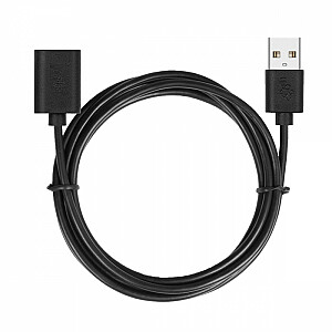 AM-AF USB laidas, prailginimas 1,8 m, juodas