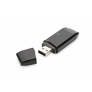 2 prievadų didelės spartos SD/Micro SD USB 2.0 kortelių skaitytuvas, kompaktiškas, juodas