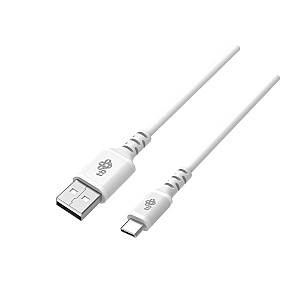 USB prie USB C, baltas silikoninis greito įkrovimo laidas, 1 m