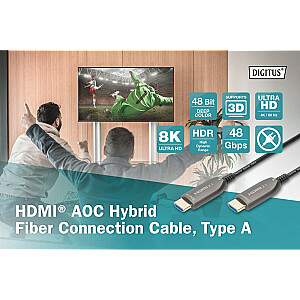 Гибридный разъем ASSMANN HDMI AOC, тип A, M / M, 10 м