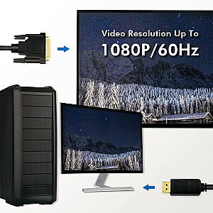 Кабель DisplayPort 1.2 — DVI, 5 м, черный