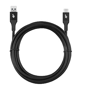 USB 3.0 į USB C laidas 2 m PREMIUM 3 A, juodas TPE