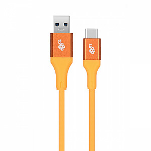 USB 3.0–USB C laidas, 2 m PREMIUM, 3 A, oranžinis TPE