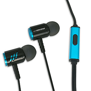 Metalinės ausinės su mikrofonu Juodos ir mėlynos spalvos