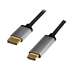 DisplayPort 4K/60 Hz, DP-HDMI laidas, aliuminis, 2 m
