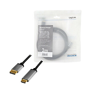 DisplayPort 4K/60 Гц, кабель DP-HDMI, алюминий, 2 м
