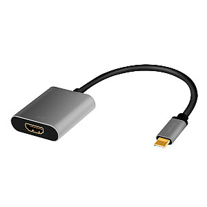 USB-C į HDMI/F adapteris, 4K/60 Hz, aliuminis, 0,15 m