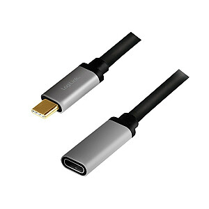USB-C M/F, aliuminio laidas 4K/60 Hz, 0,5 m