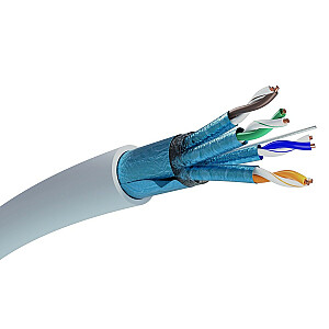 Extralink CAT6A FTP (F/FTP) V2 vidinis | Vytos poros tinklo kabelis | 500M LSJ