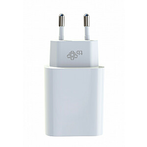 2x3A USB C + USB A Power Delivery įkroviklis, baltas