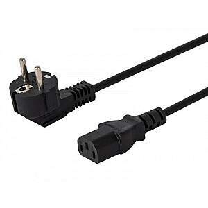 Schuko maitinimo kabelis "vyriškas" - IEC C13, kampinis, 1,8 m, grupinė pakuotė 10 vnt., CL-98