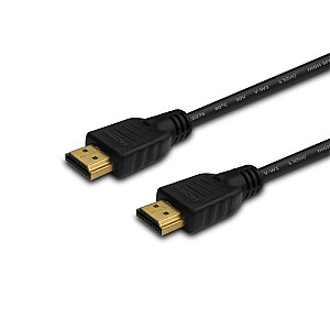HDMI (M) kabelis, 2 m, juodas, paauksuoti antgaliai, didelės spartos v1.4, Ethernet/3D paketas, 10 vnt, CL-05