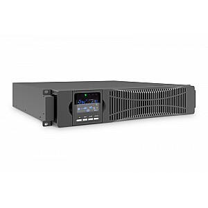 Аварийный источник питания UPS Online Rack, 19 дюймов, ЖК-дисплей, 3000 ВА/3000 Вт, 6x12 В/9 Ач, 8xC13, 1xC19, USB, RS232, RJ45