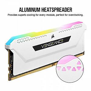 Corsair Vengeance RGB Pro SL, белый, 32 ГБ [2 модуля DIMM DDR4 CL16 по 16 ГБ, 3200 МГц]