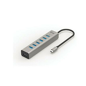 Концентратор USB-C для зарядки, металлический HUB, 7 портов