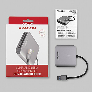 CRE-S3 išorinis kortelių skaitytuvas USB-A 3.2 GEN 1, 3 lizdai arba SD/microSD/CF, UHS-II palaikymas