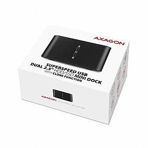 Prijungimo stotis ADSA-D25 MINI USB 3.2 Gen 1 – 2x SATA 6G 2,5" SSD/HDD ATŠAKOS