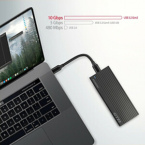 EEM2-GTR aliuminio išorinis dėklas, USB-C 3.2 GEN 2 M.2 NVMe SSD