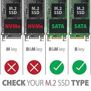 EEM2-SA Безвинтовой алюминиевый внешний корпус SSD-накопитель M.2 SATA USB 3.2 GEN 1