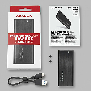 EEM2-SBC Bevaržtinis aliuminio išorinis korpusas SSD USB-C 3.2 GEN 2 M.2 SATA