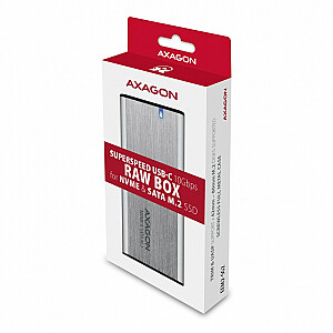 EEM2-SG2 bevaržtinis aliuminio išorinis USB-C 3.2 Gen 2 M.2 NVMe korpusas ir SATA SSD + USB-A – USB-C santrumpa