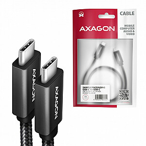 BUCM32-CM10A kabelis USB-C – USB-C 3.2 Gen 2, 1m, PD 100W, 5A, 4K HD, ALU, pintas, juodas