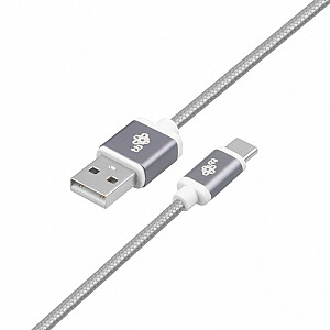 Kabelis USB-USB C 1,5 m, aukščiausios kokybės pilkas kabelis