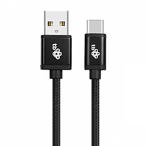 USB į USB C laidas, 3m, juoda virvė