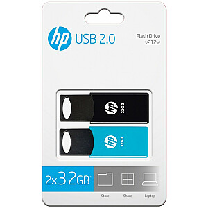 „Flash“ atmintinė 32 GB USB 2.0 TWINPACK HPFD212-32-TWIN