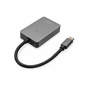 USB-C kortelių skaitytuvas, 2 prievadų UHS-II SD4.0 TF4.0, didelės spartos, aliuminis, pilka