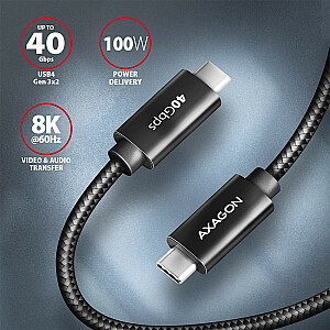 BUCM432-CM10AB Кабель USB-C - USB-C, USB4 Gen 3x2 1м, PD 100W, 8K HD, ALU, плетеный Черный