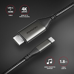 Adapteris RVC-HI2MC USB-C -> HDMI 2.0 4K/60Hz aliuminis, kabelis 1,8m