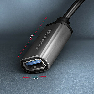 RUCM-AFAC adapterio laidas USB 3.2 Gen 1 Type-C vyriškas -> Type-A moteriškas, 0,2 m, 3 A, ALU