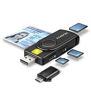 CRE-SMP2A ID ir SD/microSD/SIM kortelių skaitytuvas PocketReader USB