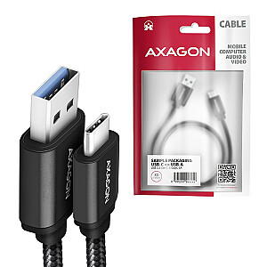 BUCM3-AM10AB kabelis USB-C į USB-A 3.2 Gen 1, 1 m, 3 A, ALU, pintas, juodas