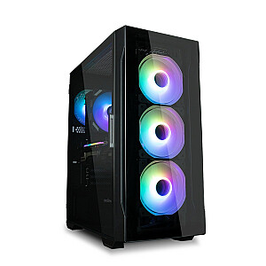 Корпус I3 Neo TG Mid Tower RGB с 4 вентиляторами, черный