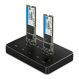 Док-станция Qoltec для 2 накопителей SSD M.2 SATA | НГФФ | USB тип С