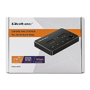 Док-станция Qoltec для 2 накопителей SSD M.2 SATA | НГФФ | USB тип С