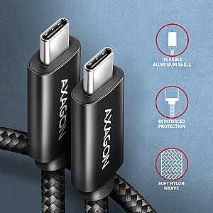 BUCM2-CM20AB kabelis USB-C – USB-C, 2,0 m 5A įkrovimas, ALU, 240 W PD, palaikymas, USB2.0