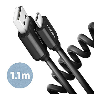 BUCM-AM20TB Kabel Twister USB-C – USB-A, 1,1 м, USB2.0 3A, ALU