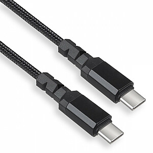2 USB-C laidai, 100W, 1m, palaikantys PD duomenų perdavimą iki 10Gbps MCE491 Black