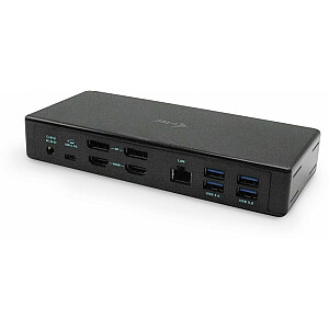 i-tec USB-C Quattro 4x ekrano prijungimo stotis 2x DP 2x HDMI LAN 85W garso pristatymas – prijungimo stotis