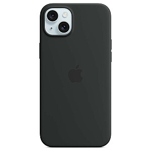 Apple iPhone 15 Plus silikoninis dėklas su MagSafe juodu