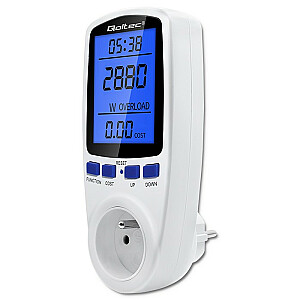 Energijos suvartojimo matuoklis vatmetras PM0626 | 3680 W | 16A | LCD ekranas