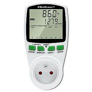 Vatmetras Energijos sąnaudų matuoklis PM0627 su matavimo istorija | 3680 W | 16A | LCD ekranas
