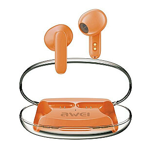 Bluetooth 5.3 T85 ENC TWS ausinės, oranžinės spalvos