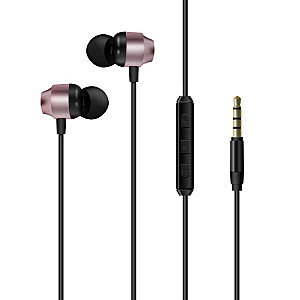 Laidinės ausinės su 3,5 mm lizdu, rožinės ir juodos spalvos