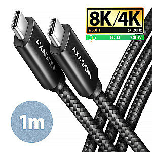 BUCM4X-CM10AB kabelis USB-C – USB-C, USB4 Gen 3x2 1m, PD 240W, 8K HD, ALU, pintas juodas